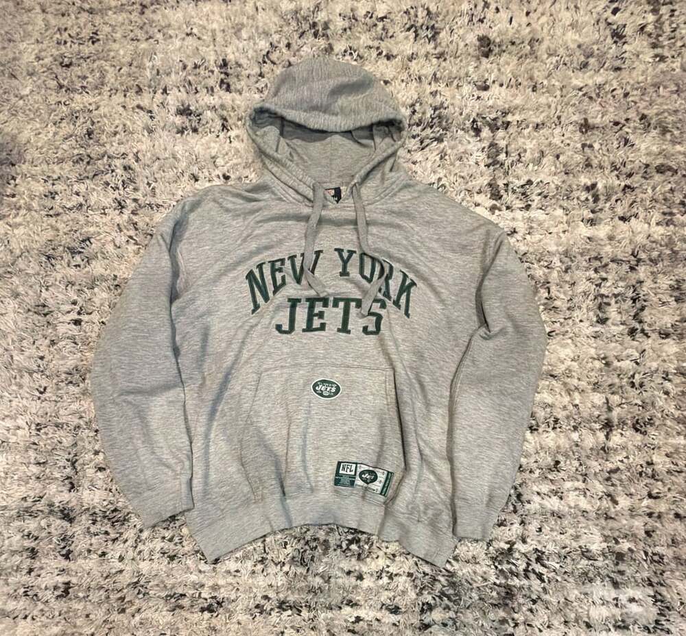 NFL Team Apparel New York Jets Hoodie Size M Gray